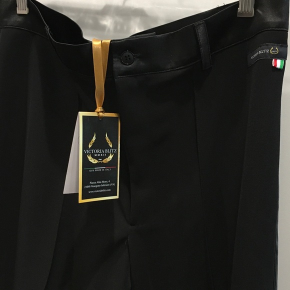 Victoria Blitz Black Trousers Tuxedo Dance Slacks Men’s or Unisex Italy